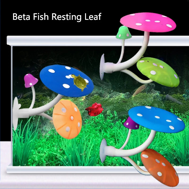 Soft Silicone Aquarium Leaf Plants Decoration Betta Fish Rest Spawning Ornamental Plant Betta Fish Play Relax Hide Leaf Hammock