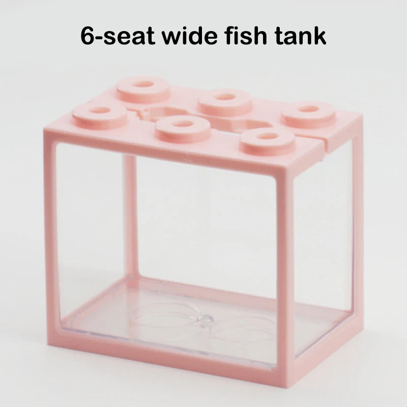 Mini Fish Bowls Thai Betta Tank Small Ornamental Fish Live Pet Stackable Aquariums Cylinder 6 Holes High Transparency Fish Tanks