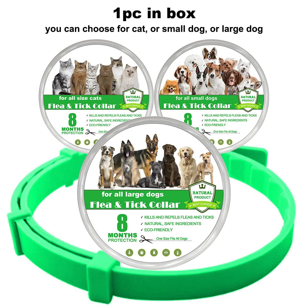 New 38/70cm Pet Anti Flea Ticks Anti-parasitic Dog Collar 8 Month Protection Retractable Collars for Puppy Cat Big Dogs Supplies