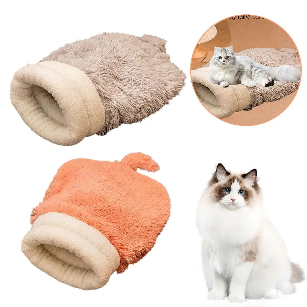 Cozy Plush Cat Bed Winter Warm Sleeping Bag for Cats Small Dogs Soft and Comfortable Kitten Tunnel Nest with Cat Accessorie Z4X0