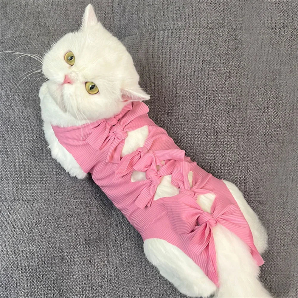 Cat Recovery Suit Breathable Cat Surgery Recovery Suit Onesies Female Kitty Castration Abdominal Wound Recovery Clothing Outfits