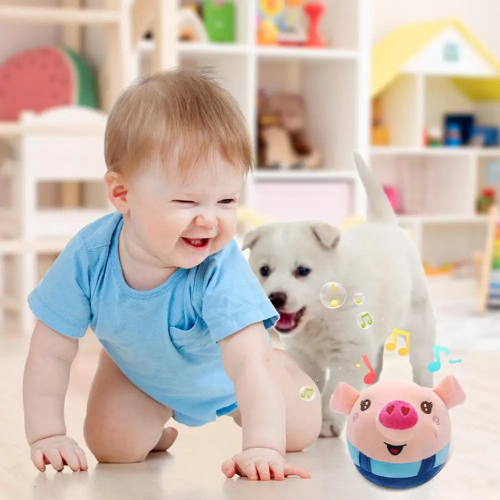 Talking Pig Toys Electric Pig Bouncing Ball Toy With Music USB Charging Pig Bouncing Jump Ball Toy For Children's Day Christmas