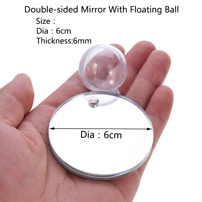 Acrylic Aquarium Betta Mirror Fish Tank Floating Round Mirror For Fish Betta Flowerhorn Cichlid Training 4cm/5cm/6cm/7cm/8cm/9cm