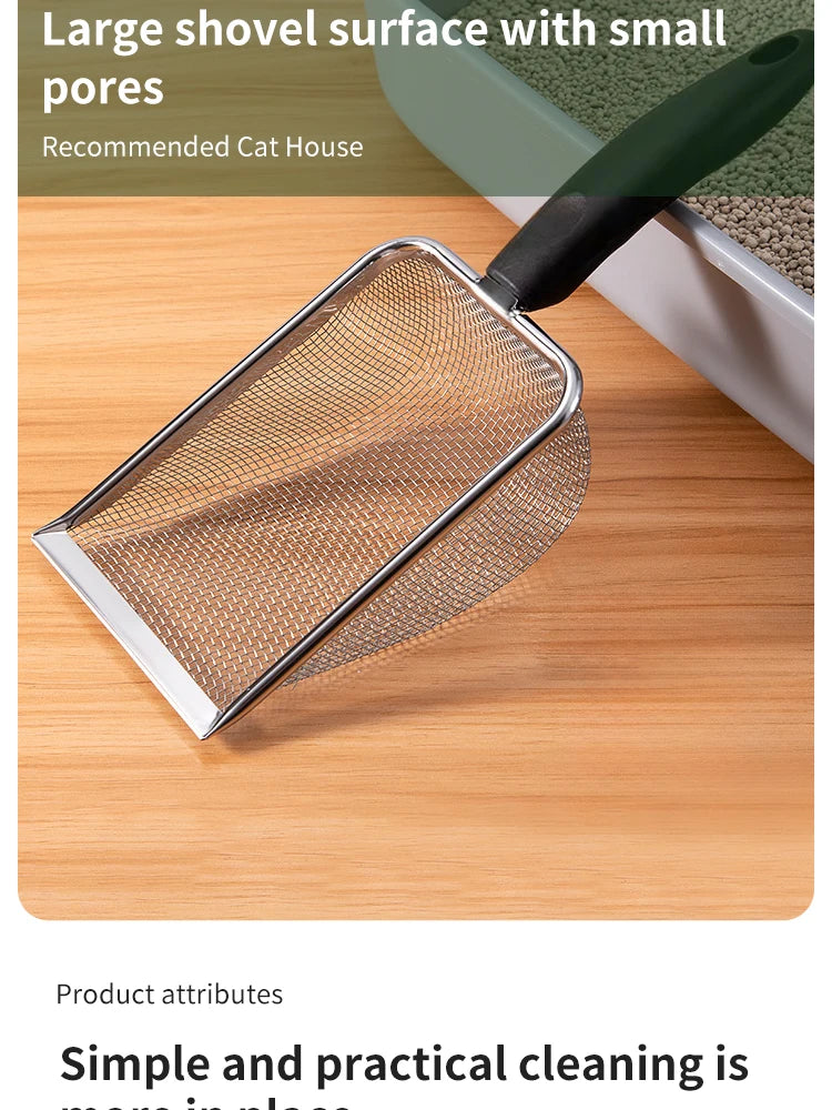 Fine Hole Cat Litter Scoop Pet Products Stainless Steel Scoop For Small Cat Litter Pet Feces Cleaning Filter Scoop