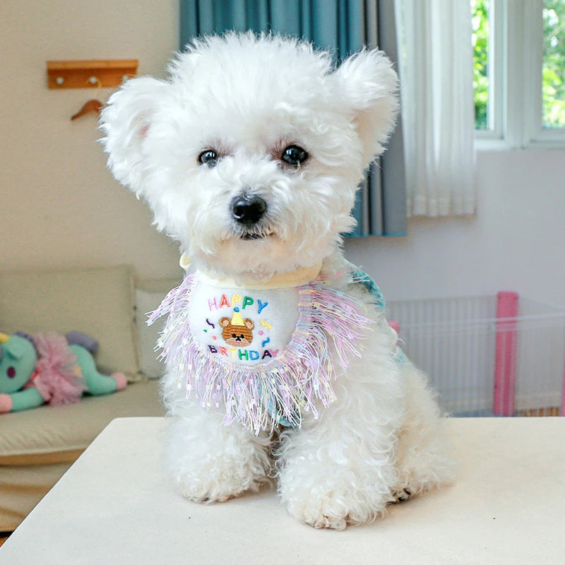 Designer Luxury Pet Dog Collar Lace Up Adjustable Birthday Party Gift Pet Items Cartoon Bear Unisex Neck Accessories for Cats