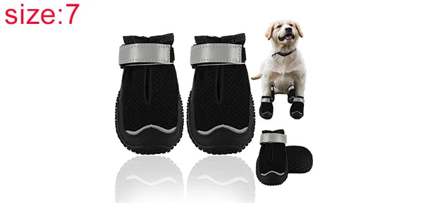 UXCELL 4pcs Fashion Dog Shoes Breathable Dog Boots Paw Protectors Summer Casual Silod Pet Shoes Outdoor Walking Sportwear