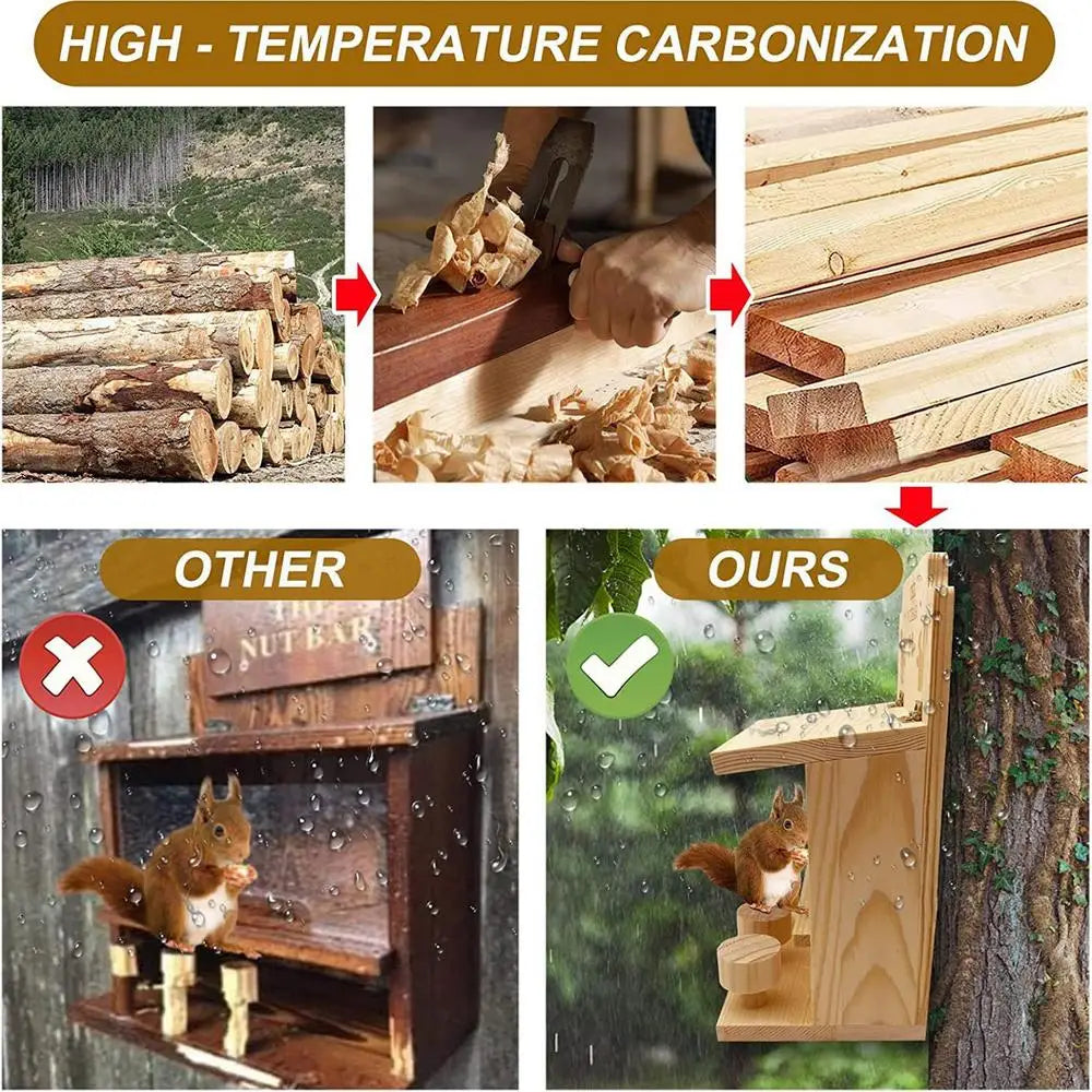 Squirrel Feeders for Outside Wooden Small Pet Window Feeder Nut Bar Feeders Multipurpose Chipmunk Feeder Squirrel Snacker