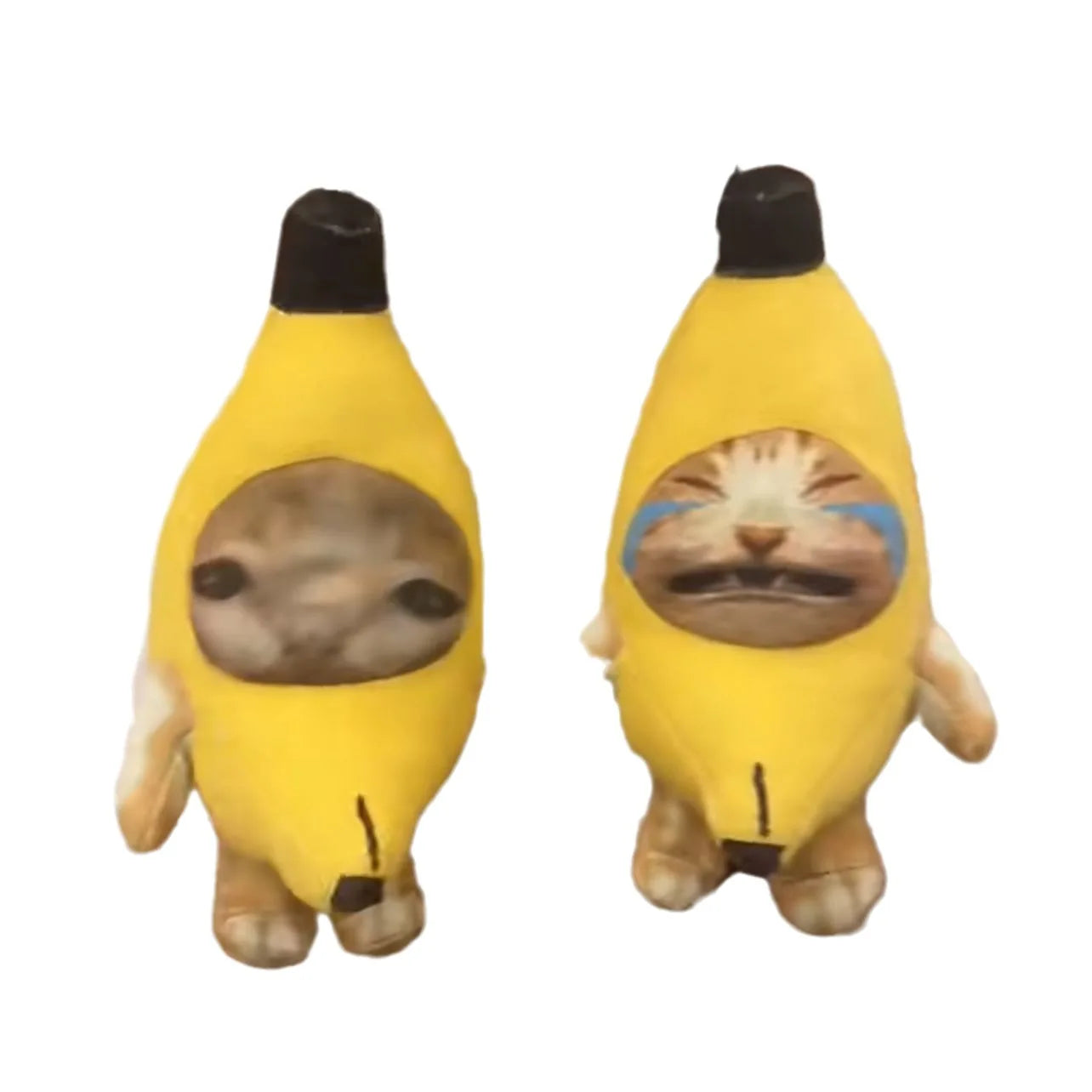 Squeaky funny banana happy cat charm sounding plush toys keychain banana cat pendant dolls