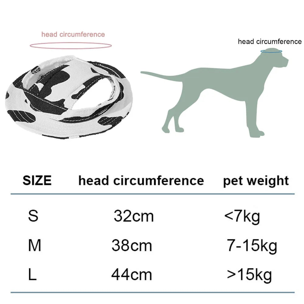 Casual Dog Hat Round Dog Cap with Ear Holes for Puppy Pet Grooming Dress Up Hat Summer Dog Canvas Sun Cap Bonnet Visor for Pug