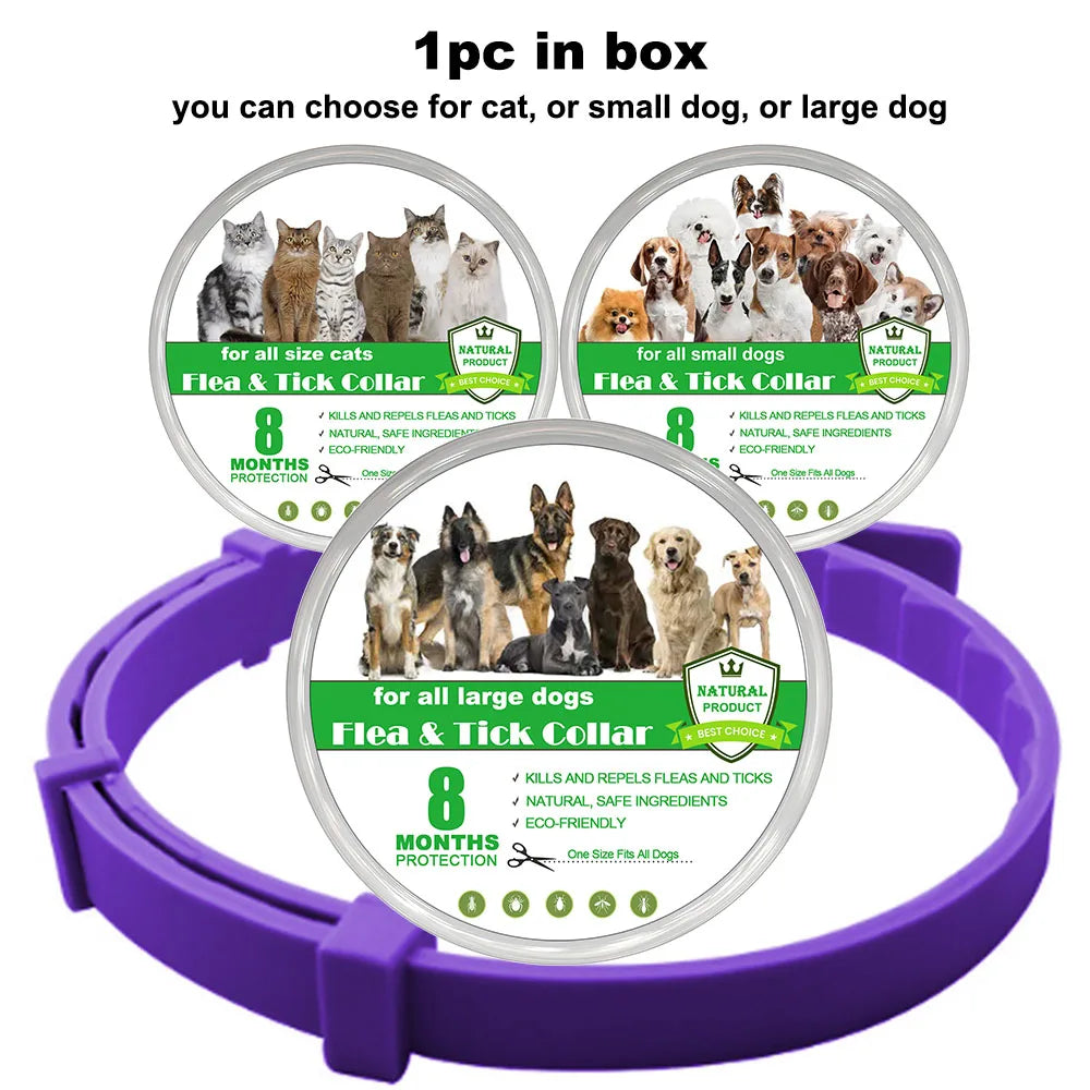 New 38/70cm Pet Anti Flea Ticks Anti-parasitic Dog Collar 8 Month Protection Retractable Collars for Puppy Cat Big Dogs Supplies