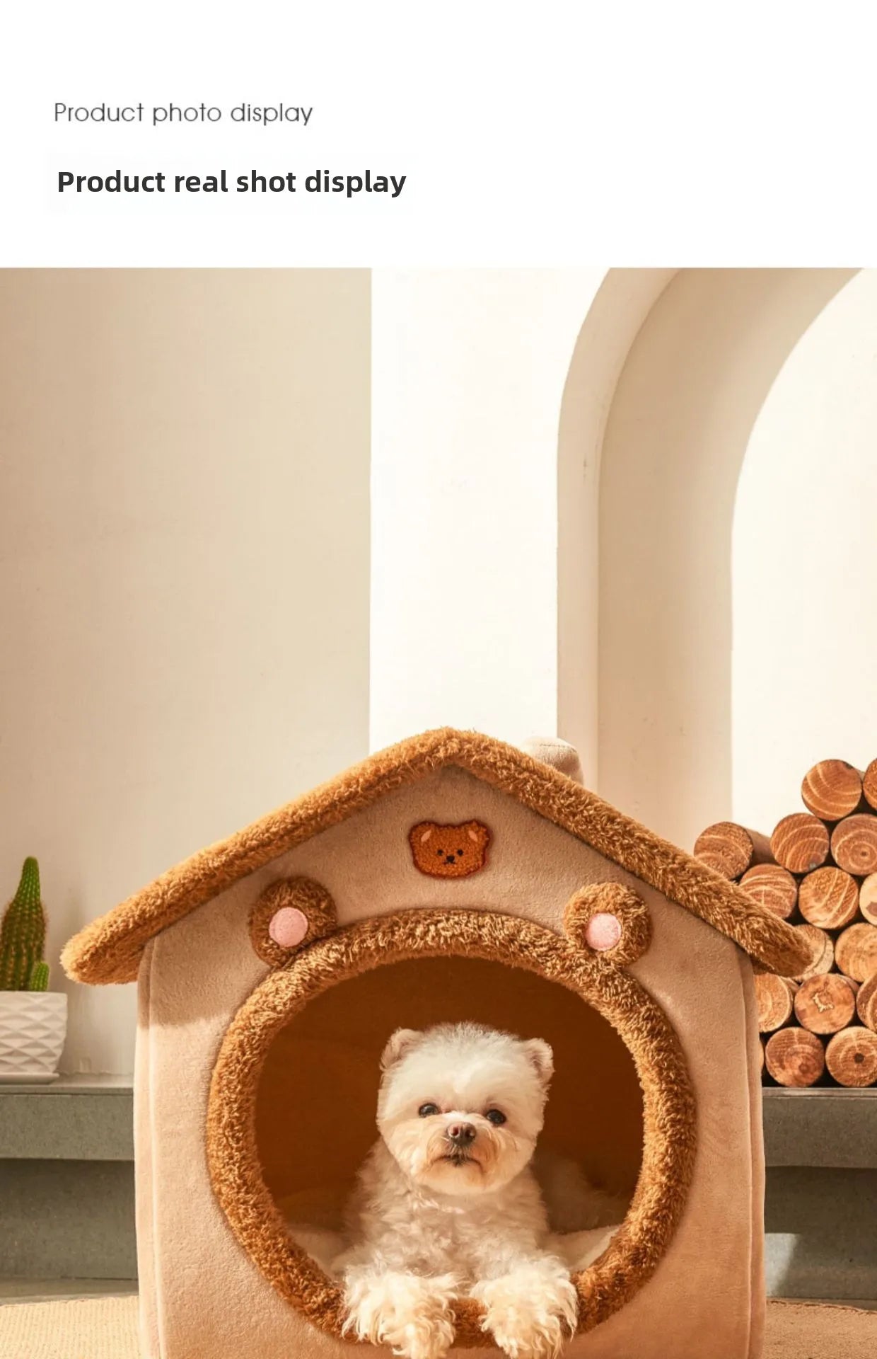 The kennel is universal in all seasons, the house type is small, the dog can be dismantled and washed, the dog house cat litter