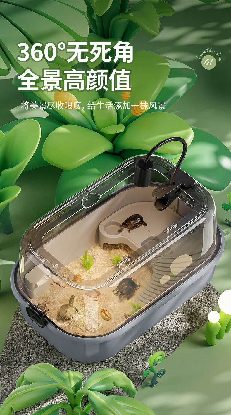 Turtle Special Tank Household Ecological Turtle Feeding Box with Platform Climbing Platform Breeding Box Reptiles Terrariums
