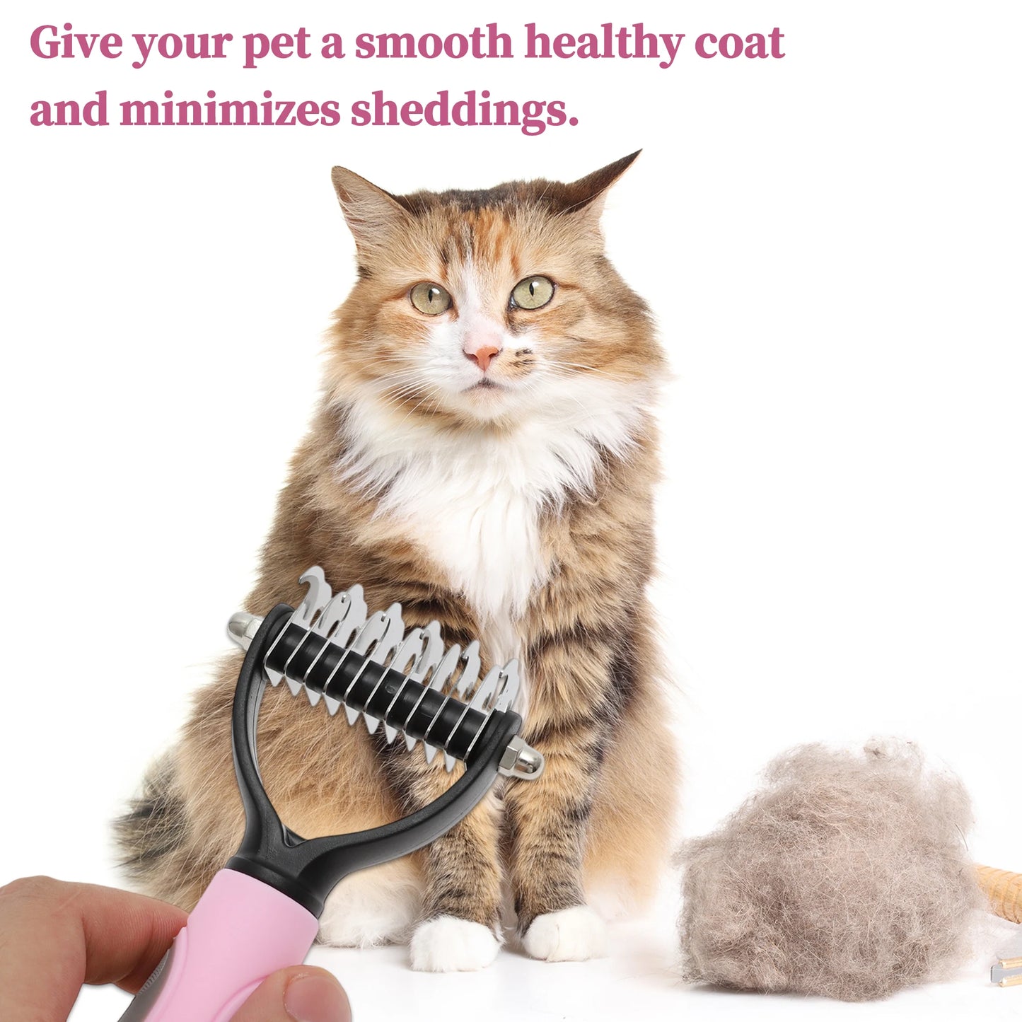 UXCELL Pets Grooming Supplies Shedding Control Tool Sided Dematting Dog Comb for Dogs Cats Professional Pet Deshedding Brush