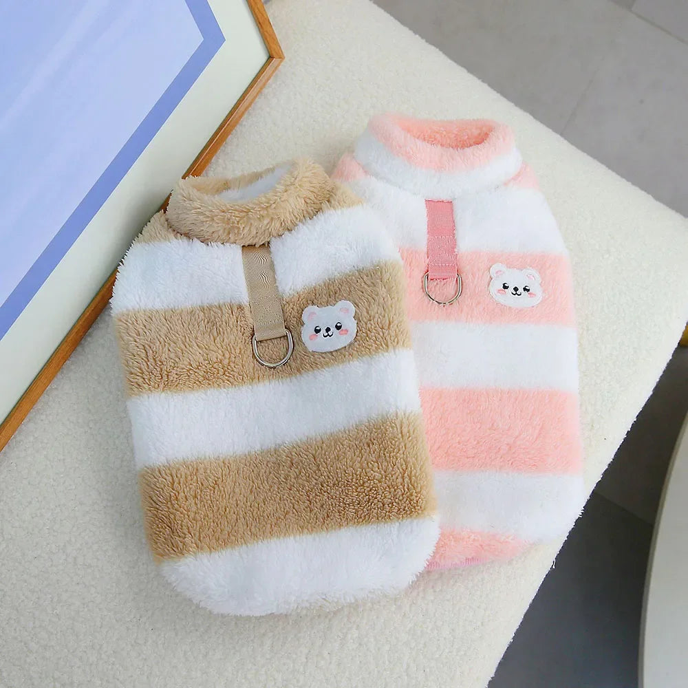 Soft Coral Fleece Cat Shirt Dog Vest Pet Dog Clothes for Small Dogs Puppy Clothing Pet Sweater Spring Autumn Winter Pet Outfits