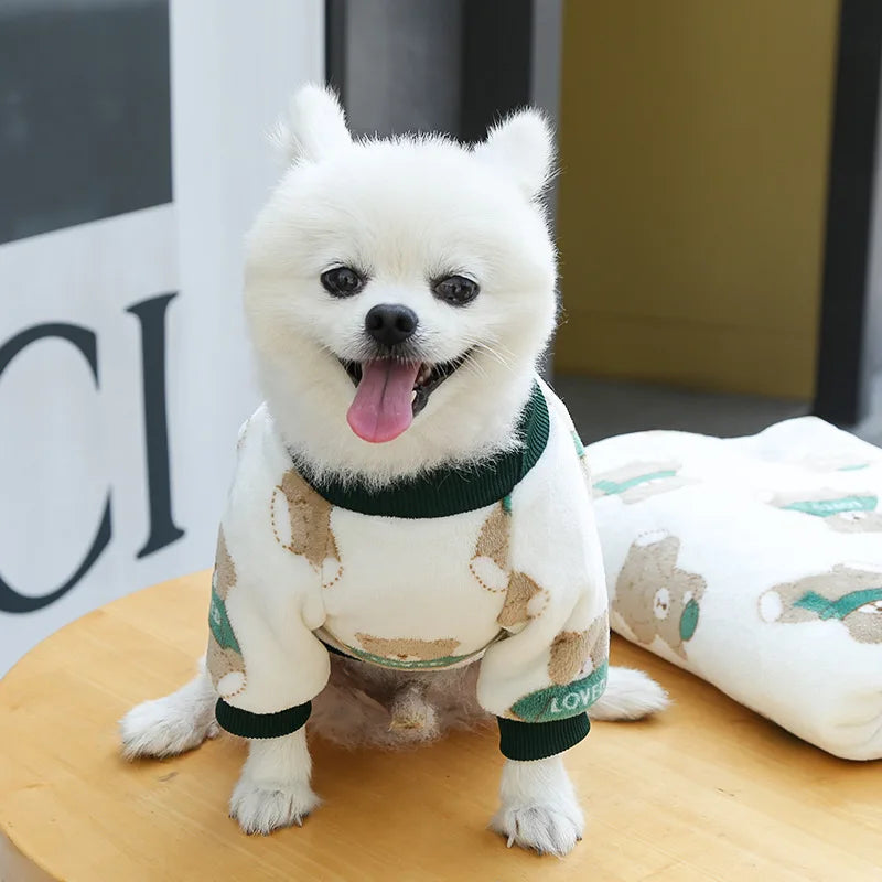 Funny Monkey Print Winter Dog Clothes French Bulldog Flannel Winter Dog Hoodies Medium Puppy Clothing for Cat Christmas Costume