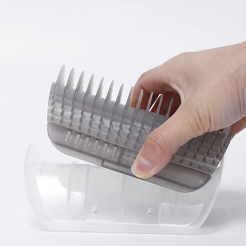 Pet Cat Brush Massage Device Hair Removal Comb Cat Toy Plastic Scratch Bristles Arch Massager Self Grooming Cat Corner Scratcher