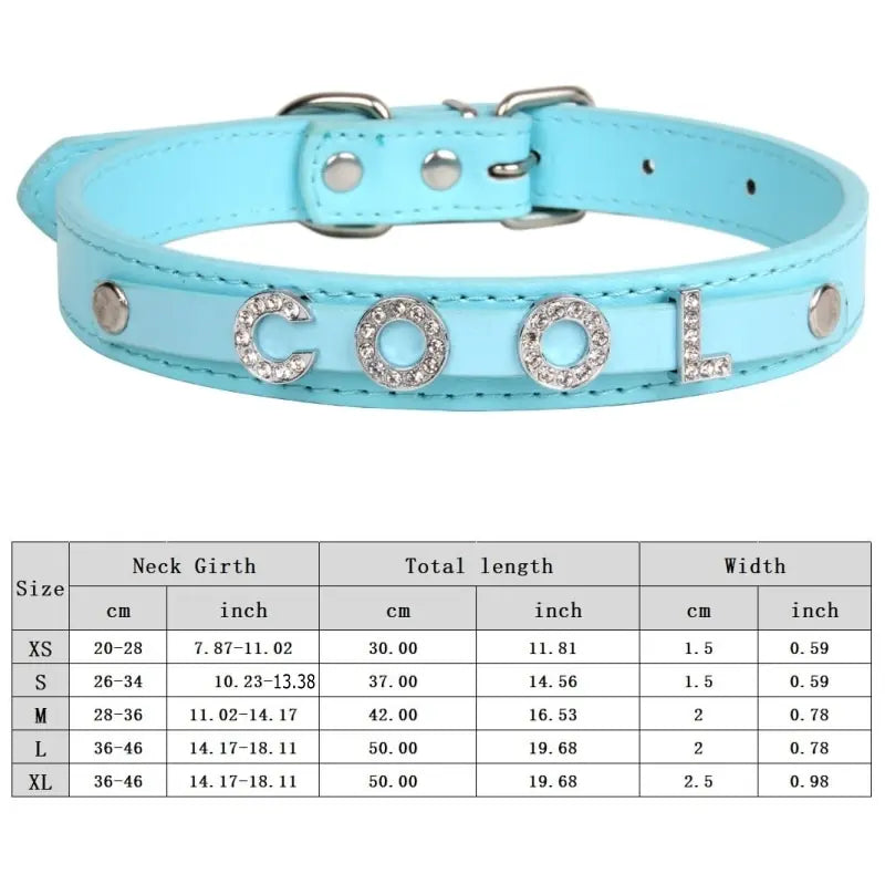 Custom Cat Dog Collar Personalized Rhinestone Puppy Collars Adjustable Letter Crown Charm Name Dog Necklace Chihuahua Id Collar