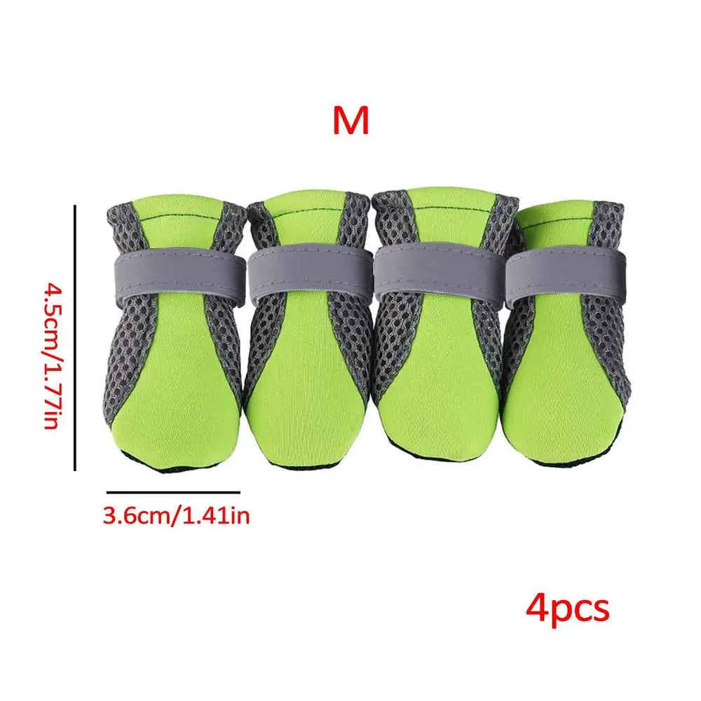 Small Dog Shoes Mesh Hiking Boots Paw Protector 4pcs Breathable Dog Shoes Adjustable Non Slip For Outdoor Running Walking Summer