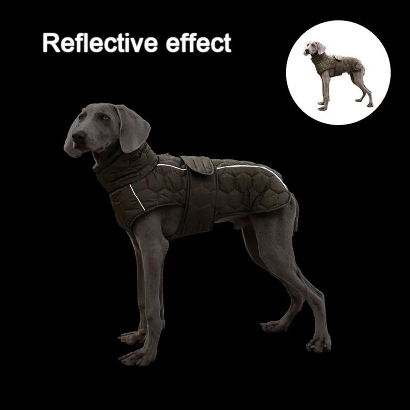 Italian Greyhound Large Dogs Clothes Winter Coat Adjustable Reflective Warm Fleece Lined Turtleneck Dog Jacket for Big Dogs