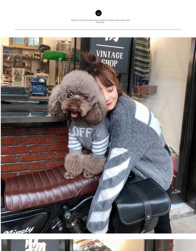 The New Pet Clothes Cat Sweater Dog Sweater Korean Version Spring and Autumn Parent-child Wear Six Sizes