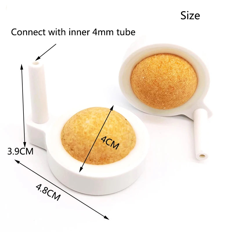 1Pcs 40/50mm Fish Tank Aquarium Air Stone Oxygen Aerator Increasing Air Bubble Pond Pump Hydroponic Oxygen Accessories Orange