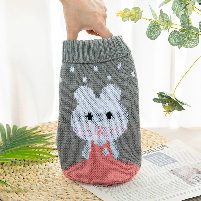 Luxury Designer Clothes for Dogs Cartoon Animal High Collar Winter Chihuahua Clothing Pet Keep Warm Winter Christmas Cat Sweater