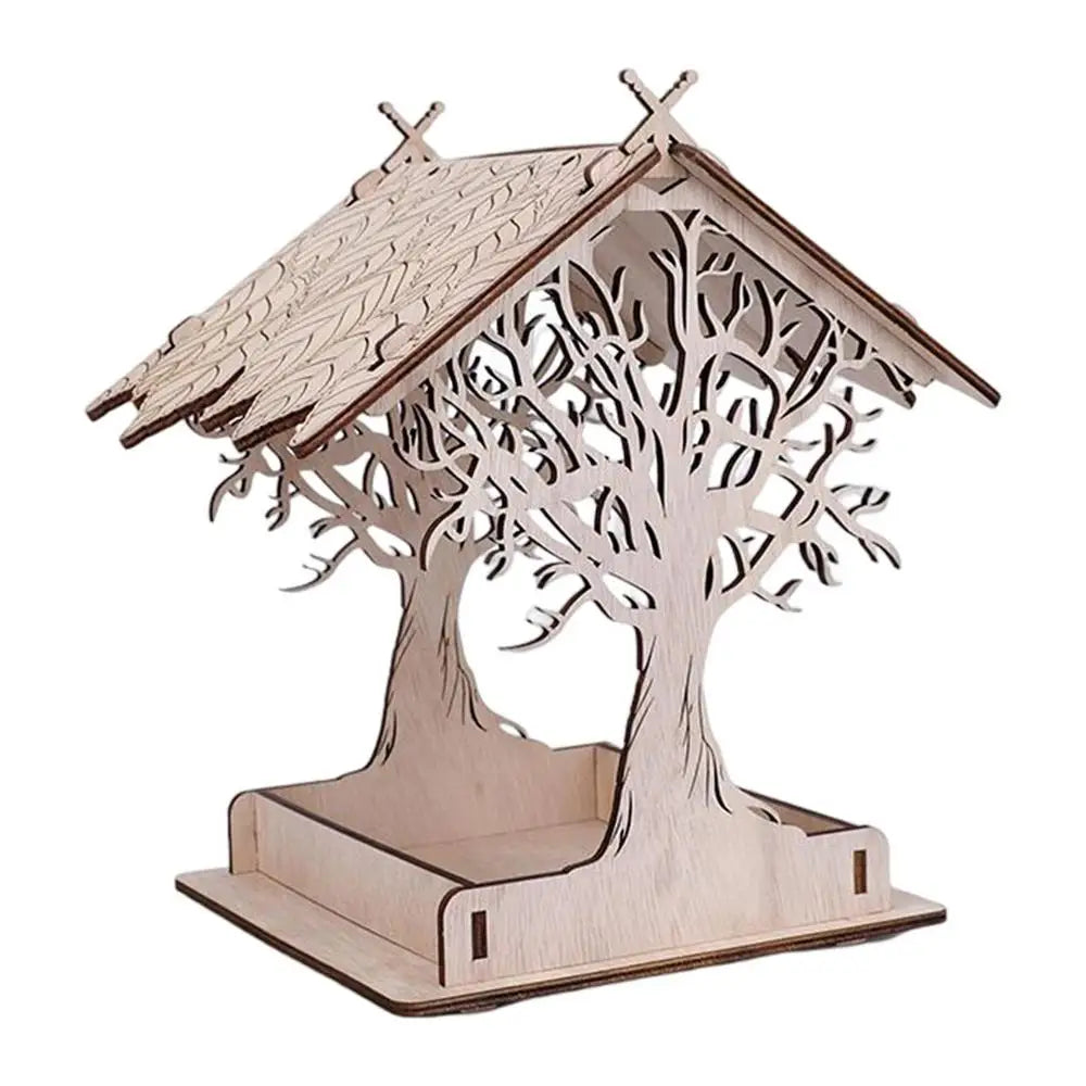 Wooden Hanging Bird Feeder Cottage Hanging Bird House Hanging Birdfeeder For Outdoors Attracts Blue Jays Extra-Large Bird Feeder