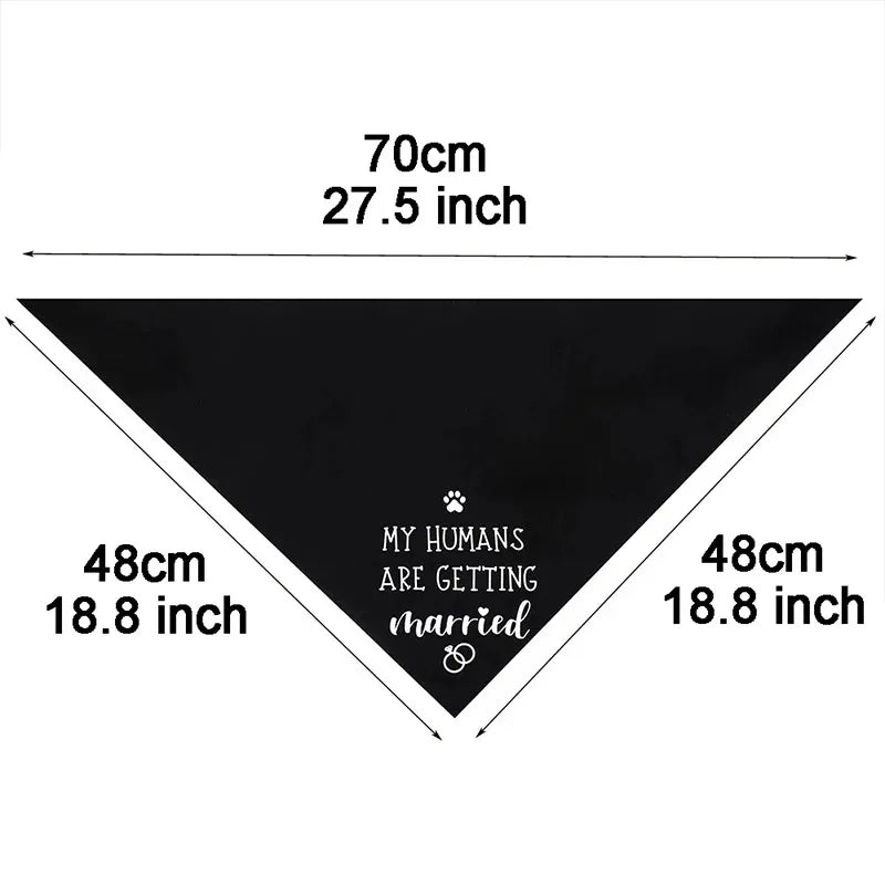 Dog Wedding Bandana Pet Triangle Bib White Scarf Neckerchief Engagement Announcemet She Said Yes My Humans are Getting Married