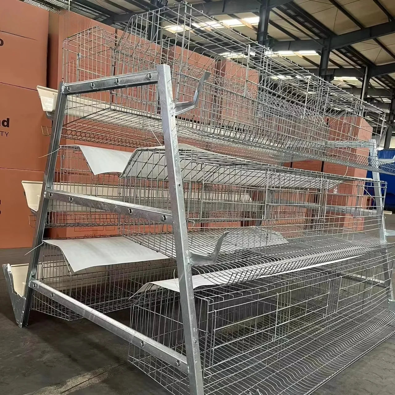 A Type Egg Cage, Three Layers and Four Doors, Capacity 96pcs, Suitable for Farms, Can Be Customized, Simple Chicken Cage