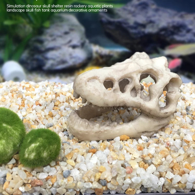 Aquarium Ornaments Decoration Resin Rhinoceros Horned Skull Goat-Head Shape Fish Tank Spider Scorpion Lizard Aquariums Shelter