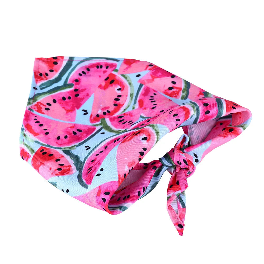Cartoon Food Print Triangle Dog Collar Bandana Polyester Fade Resistant Pet Accessories Neck Scarf Small Dog Pet Supplies New