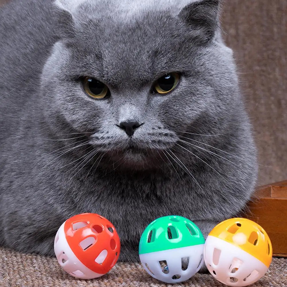Pet Toys Colorful Kitten Toy Ball Plastic Hollow Bell Ball Interactive Ball Fun Training Chasing Cats And Dogs Pet Ball Pet Toy