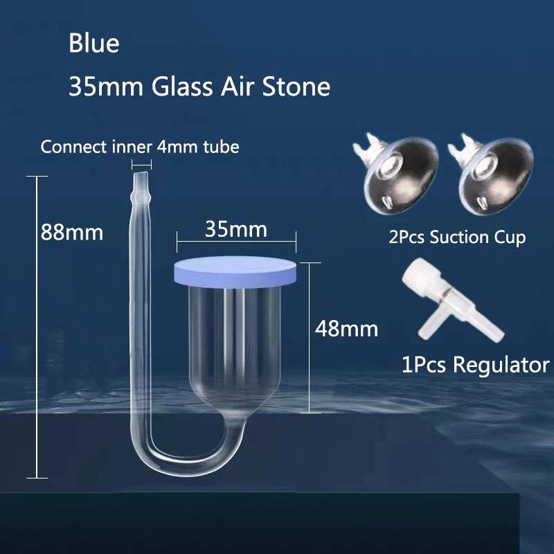 Highly Transparent Glass Air Pump Sand Stone Aquarium Oxygen Pump Fresh Air Stone Nano Bubble Bar Aquarium Fish Tank Aerator New