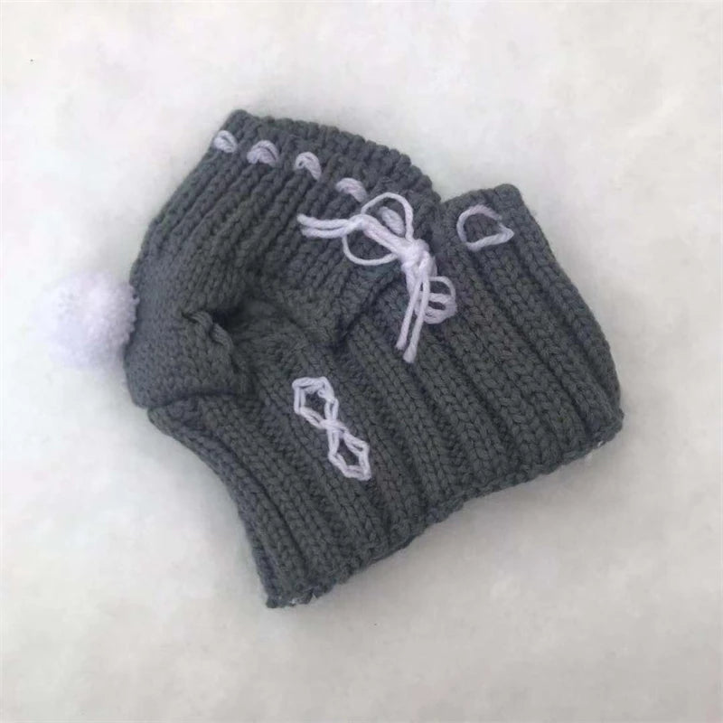 Solid Wool Knitting Pet Dog Hat New Year Protective Head Wear French Bulldog Kitten Accessories Versatile Outdoor Pet York Scarf