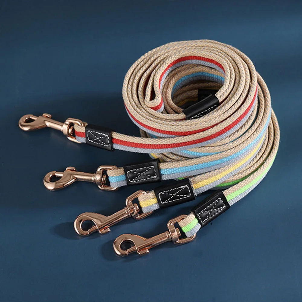Thick Canvas Dog Leash Comfortable Cotton Non-slip Dog Training Walking Leash Resistant for Small Medium Large Dogs Pet Products