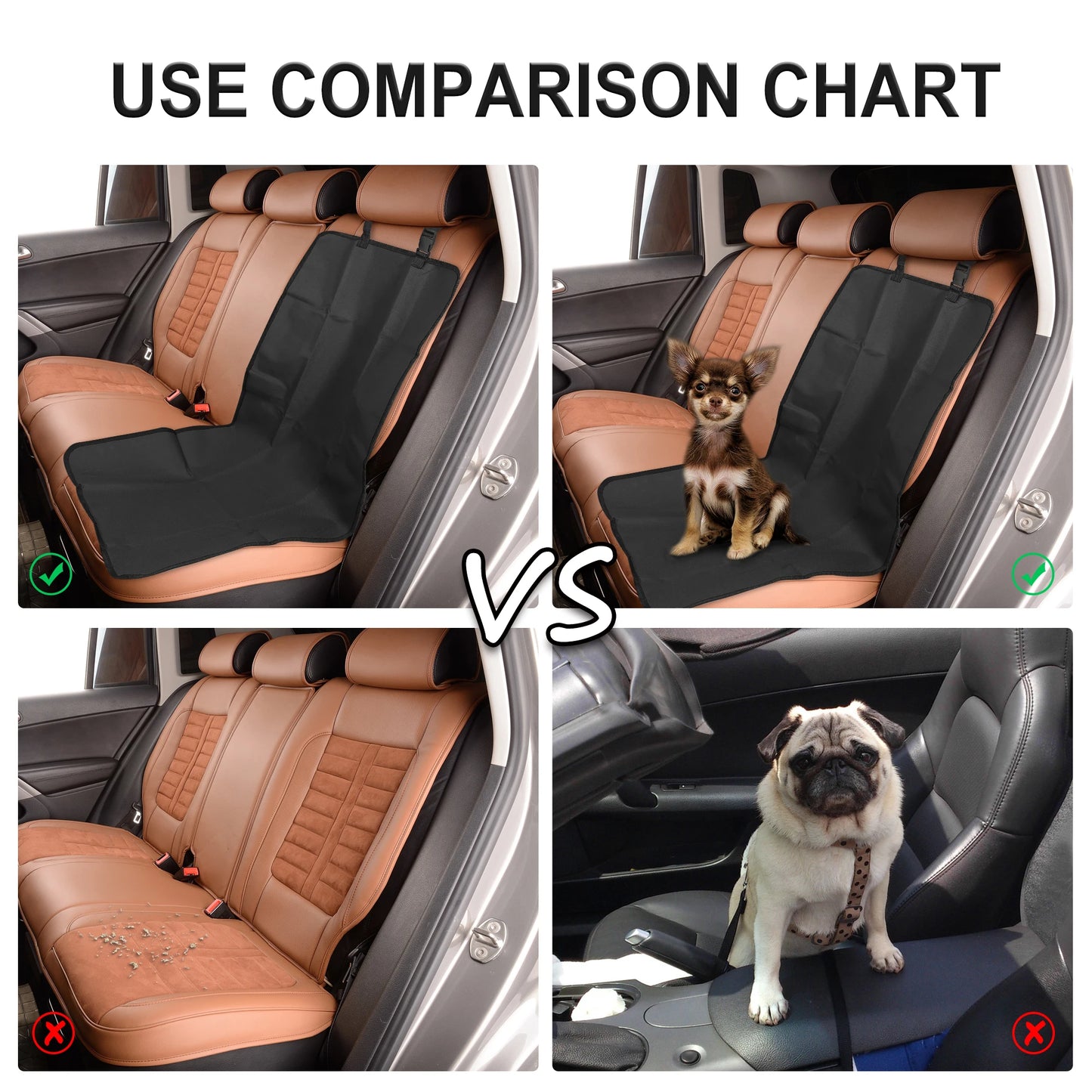 UXCELL Car Pet Waterproof Rear Seat Cover Cushion Rear Seat Pet Mat Protection Pad Cat and Dog Travel Safety Accessories