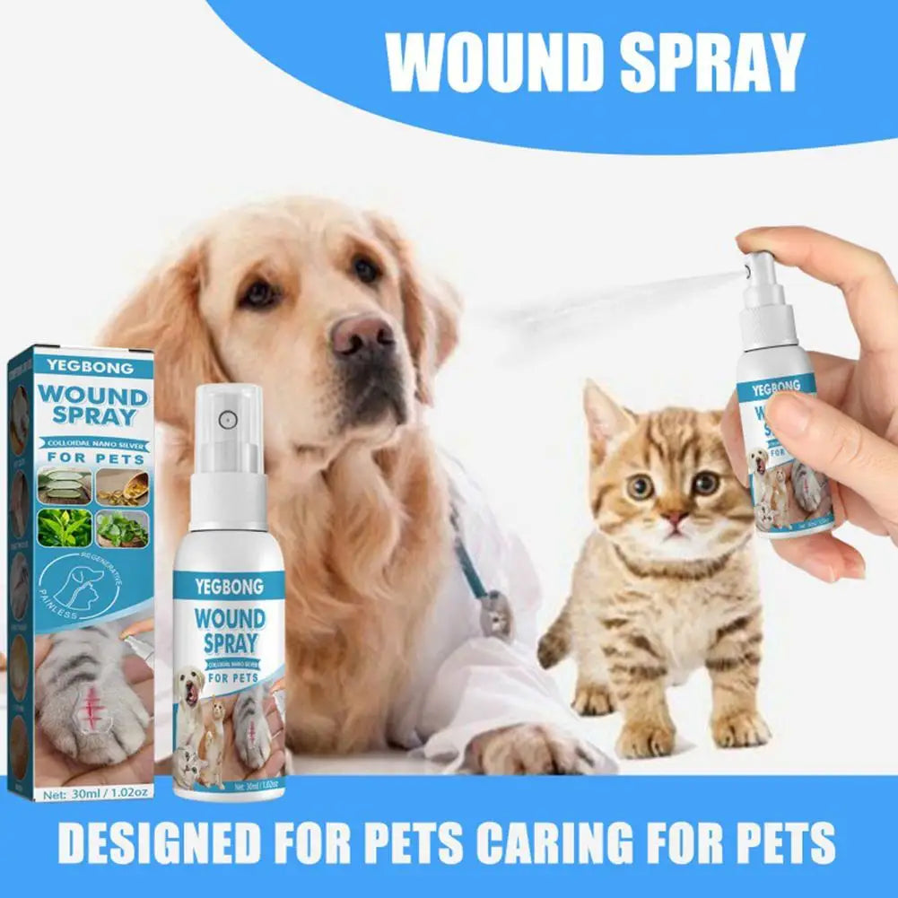 Pet Wound Spray Dog Cat Skin Scratch Wound Treatment Repair Liquid Wound Spray Blocking O9R6