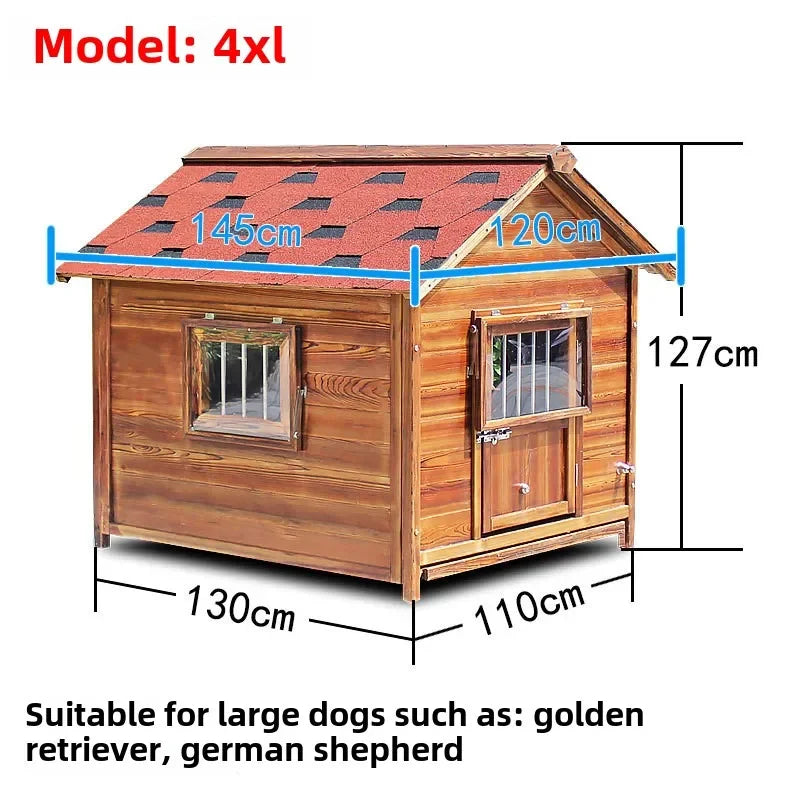 4XL Pet Kennel Large Dog Summer Cooler All Seasons Universal Medium Dog Kennel Solid Wood Removal and Washing