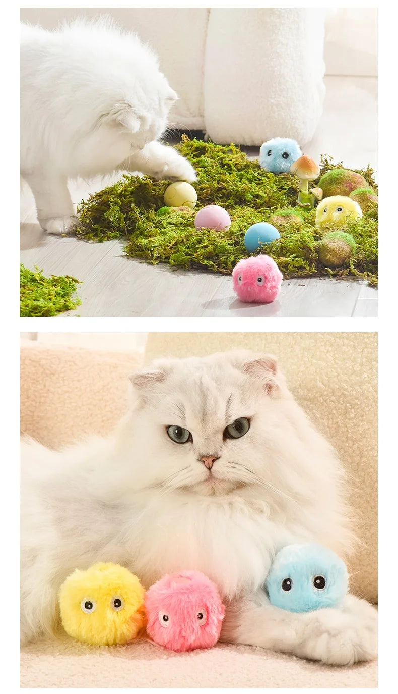 Smart Interactive Ball Cat Toys Automatic Bouncing Rolling Ball Cat Mint Ball Sound Grinding Bite Resistant Cat and Pet Products