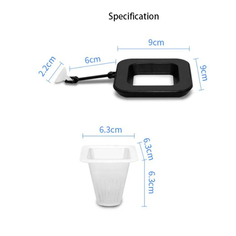 1pc Plastic Automatic Feeder With Suction Cup For Aquarium Red Worm Feeding Fish Tank Cone Live Food Tapered Hopper Basket New