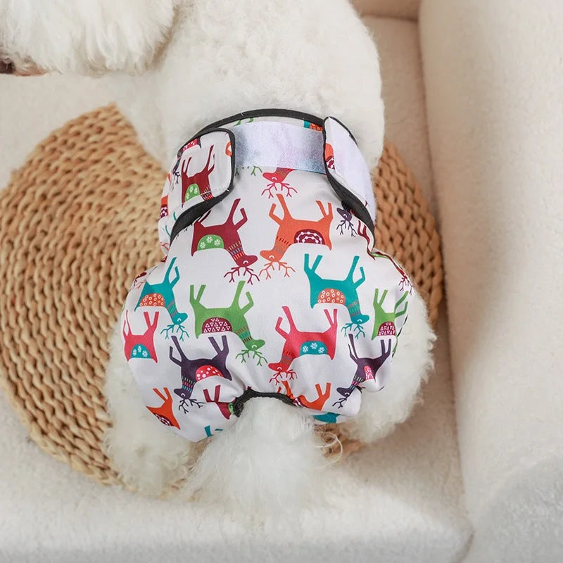 Cute Print Waterproof Physiological Pants Diapers Cotton Underwear for Small Puppy Safety Panties Breathable Girl Cat Clothes