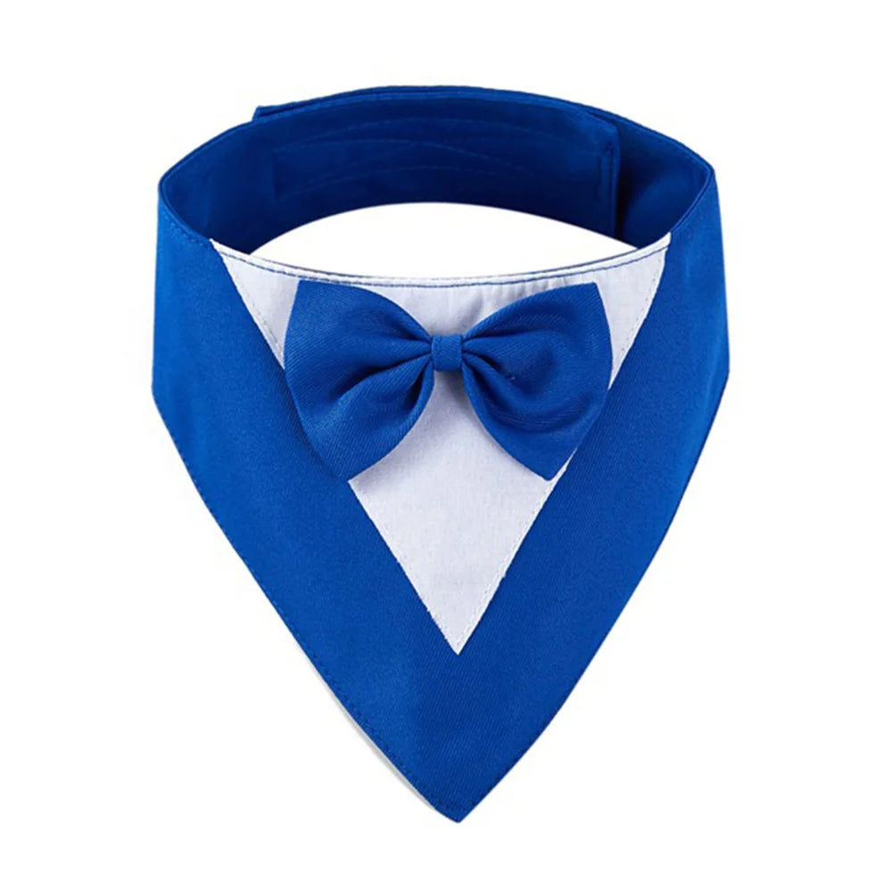 Pet Bow Tie Dog Collar Tuxedo Bandana Adjustable Formal Puppy Triangular Neck Wear for Wedding Birthday Dress-up Cosplay Party