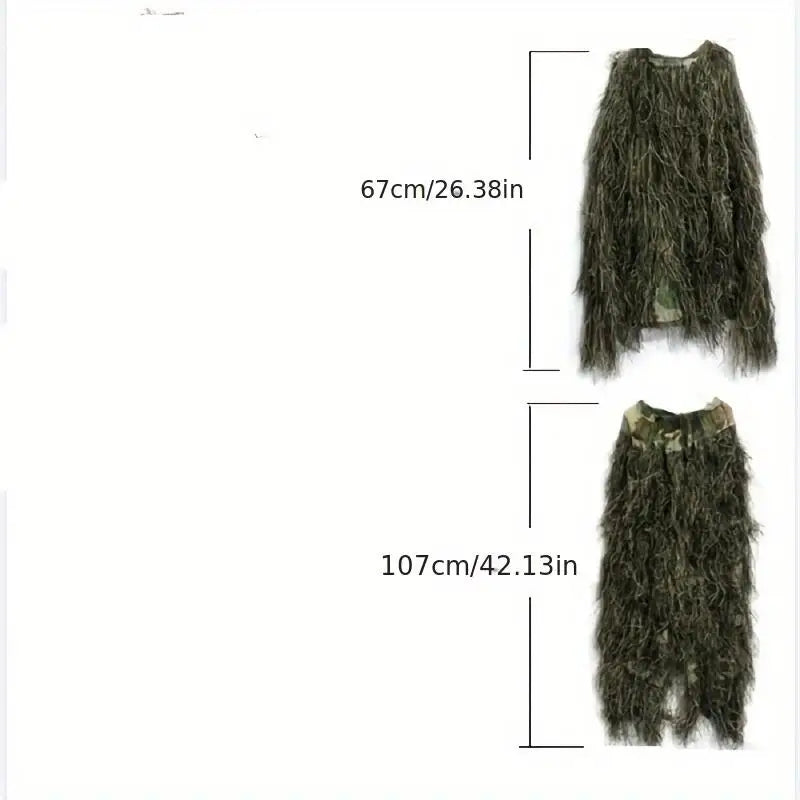 5Pcs Adult Ghillie Suit Hunter Camouflage Clothing gillie suit Hunting Suit Birding Clothes