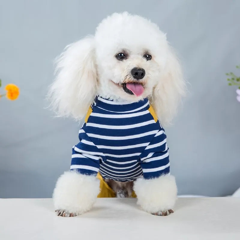 2023 Princess Dog Colorful Stripe Soft Suit Puppy Jumpsuit Spring Doggie Casual Pants Small Medium Pet Couple Four-Legged Coat