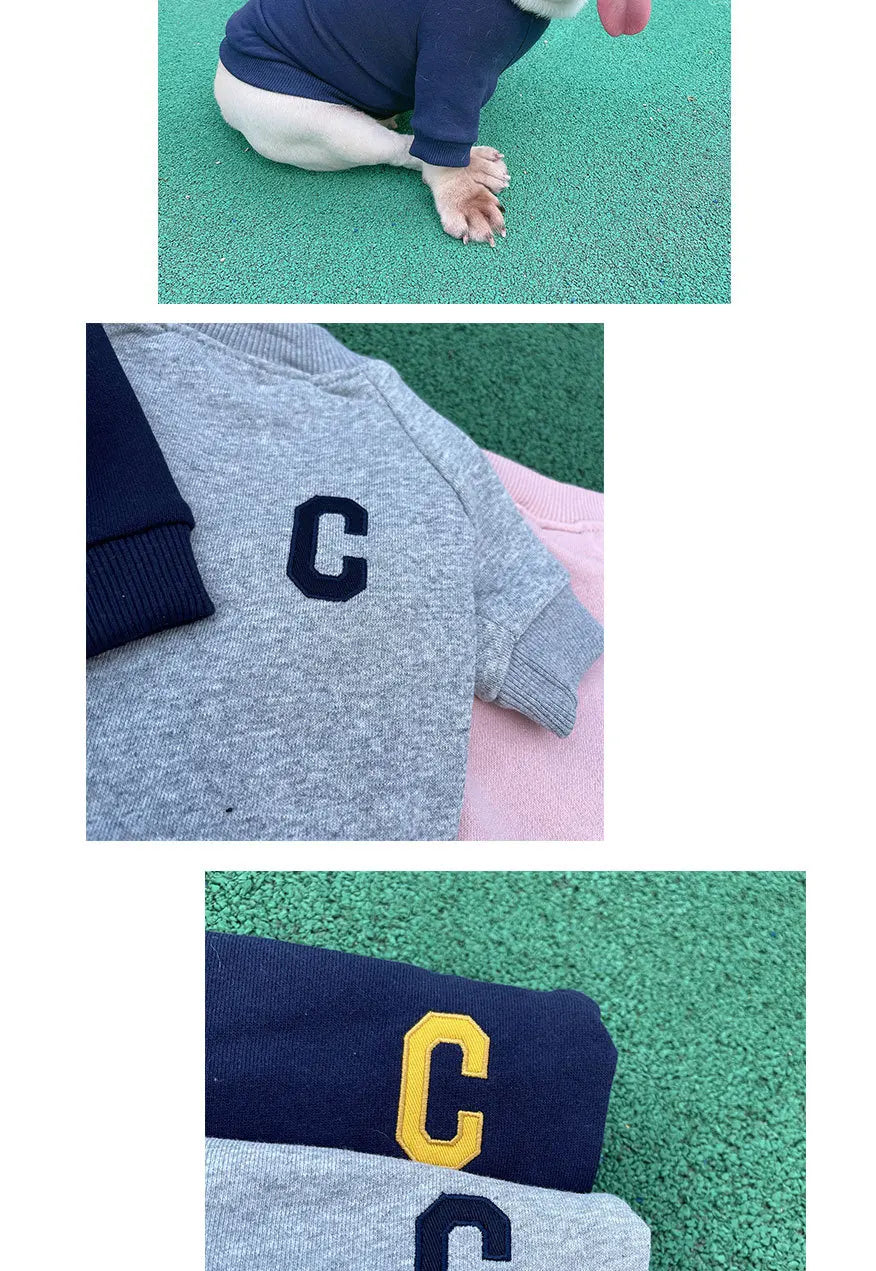 The New Pet Clothes Dog Costume Embroidery Crew Neck Parent-child Wear Spring and Autumn Pure Cotton Three Colors Seven Sizes