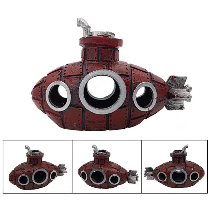 Artificial Aquarium Decoration Shelter Ornament Submarine Decor Resin Landscaping House for Fish Accessories for Aquarium Stuff