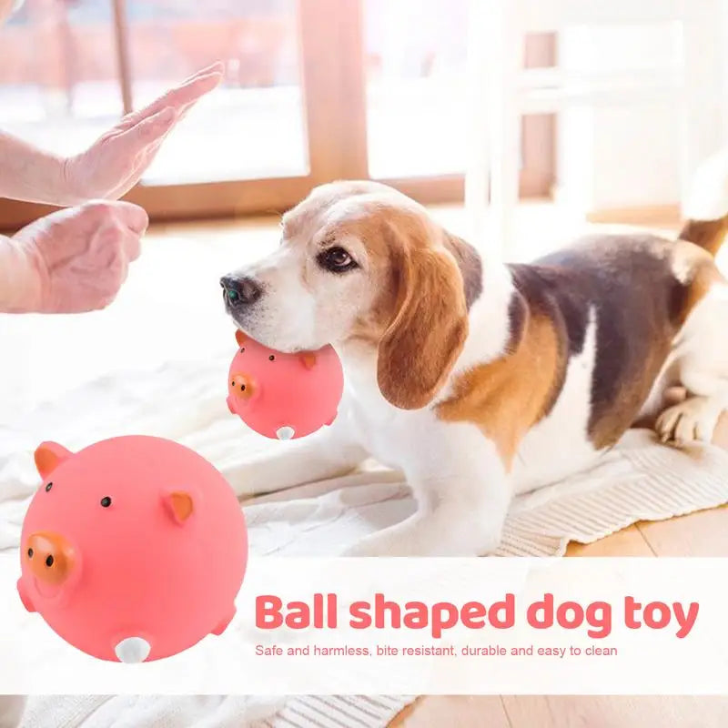 Small Dog Squeaky Toys Round Cartoon Animal Shape Indestructible Dog Teething Toys Reduces Buildup Without Brushing No Stuffing