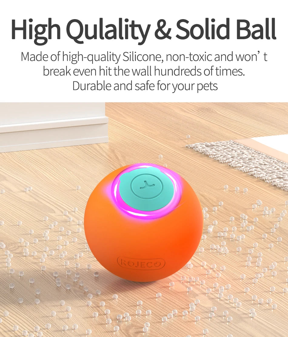 ROJECO Smart Pet Toys Cat Bouncing Ball Automatic Rolling Ball Interactive Training Self-moving Electric Toys Pet Accessories