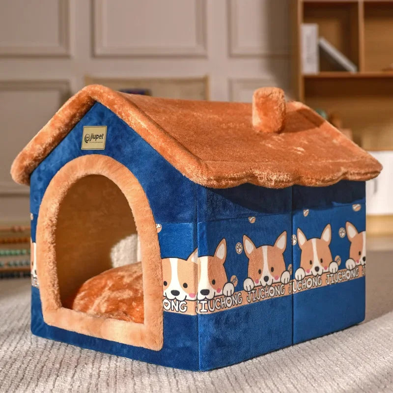 The kennel is universal in all seasons, the house type is small, the dog can be dismantled and washed, the dog house cat litter