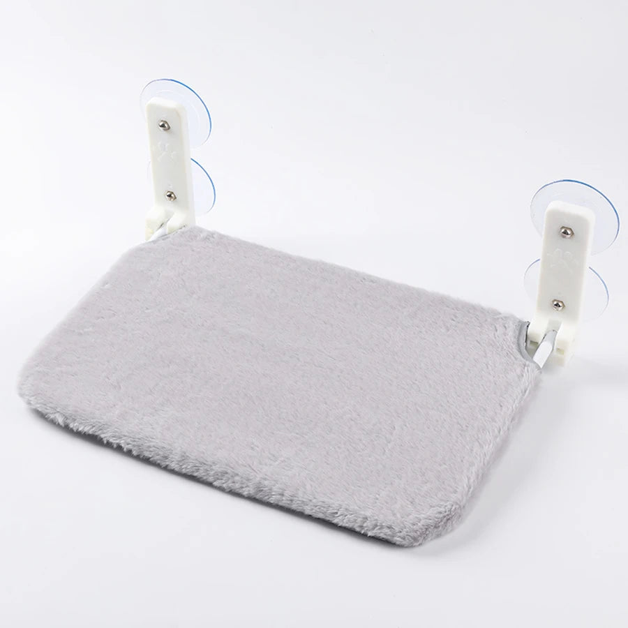 Folding cat hammock plush mesh cat window wall jumping platform double suction cup cat hammock